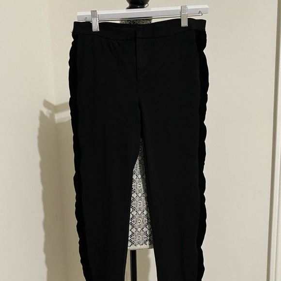 *PRICE DROP!* MICHAEL KORS Black Velvet Trim Trouser Pants - Picture 3 of 9
